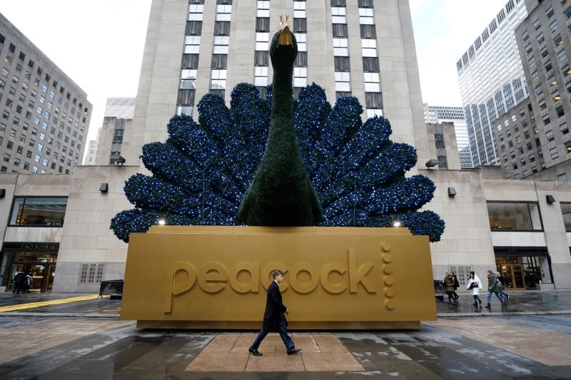 Peacock building entrance