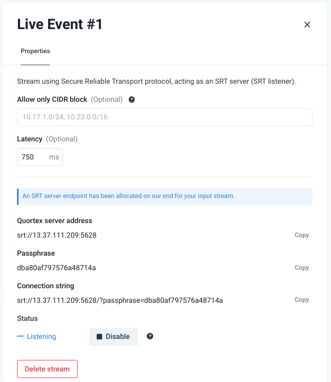 How to connect your live event to the platform